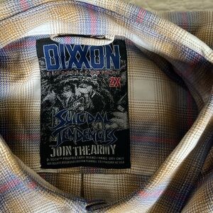 DIXXON Suicidal Tendencies Plaid Button-Down Shirt - Tan, Blue, White